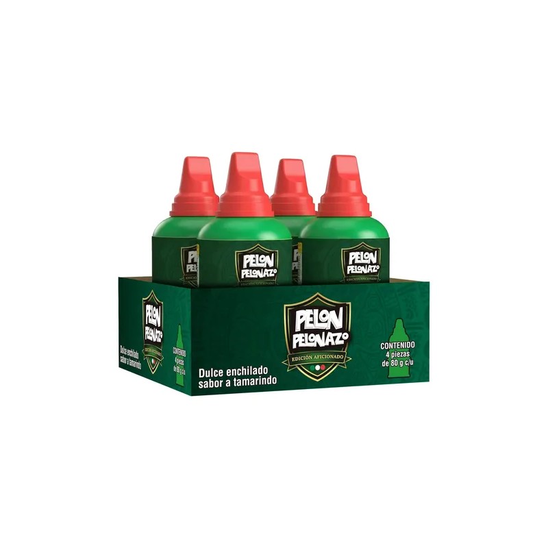 Dulce Pelon Pelonazo Sabor A Tamarindo 80g Pack 4 Piezas