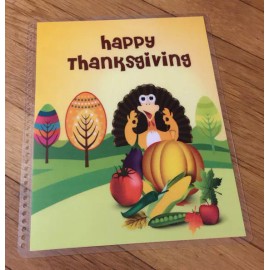 Handmade Happy Thanksgiving Turkey Front Back Cover Set 4 use w Erin Condren Planner