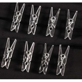 20Pcs Clear Plastic Clothes Pins,Clothes Line String Clips, Mini Clothes Pins, Photo Paper Peg Pins Craft Clips,Laundry Storage and Organization(2.5cm)