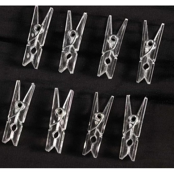 20Pcs Clear Plastic Clothes Pins,Clothes Line String Clips, Mini Clothes