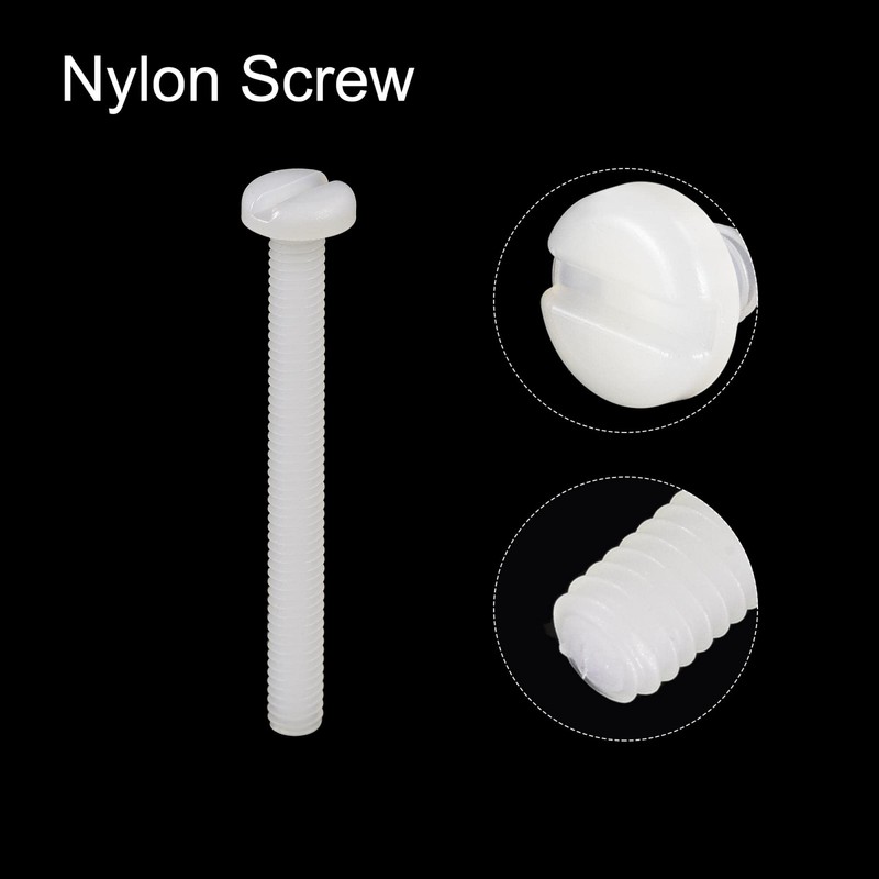 sourcing map Pack of 15 Nylon Machine Screws M4 x