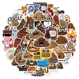 Funny Poop Stickers 60 PCS Cartoon Prank Meme Stickers for Laptop Water Bottles Hydro Flasks Skateboard Hard Hat Car Journal Scrapbooking Computer Phone Decor,Vinyl Waterproof Cute Stickers for Kids