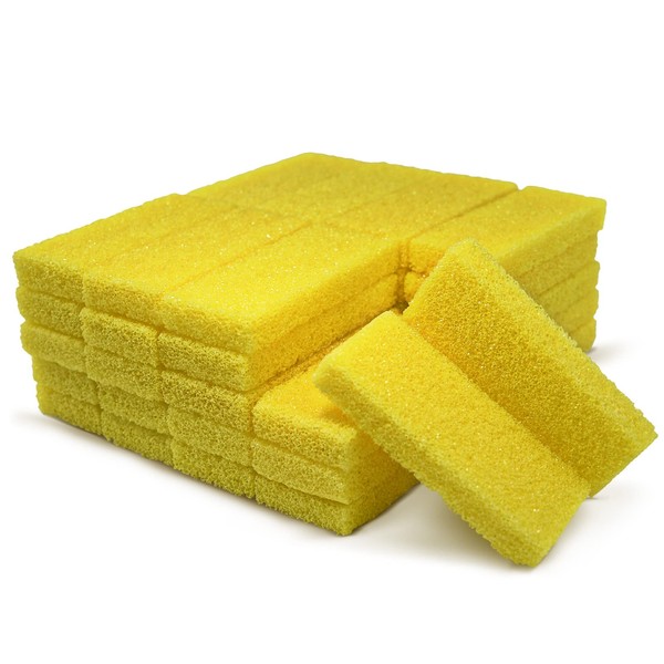 SALVMARY Disposable Pumice Stone for Feet Hard Skin Callus Remover Foot Scrubber Yellow 40 Pcs