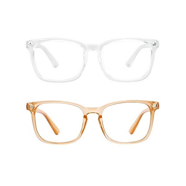 2 Pairs LifeArt Blue Light Blocking Glasses with Spring Hinge,