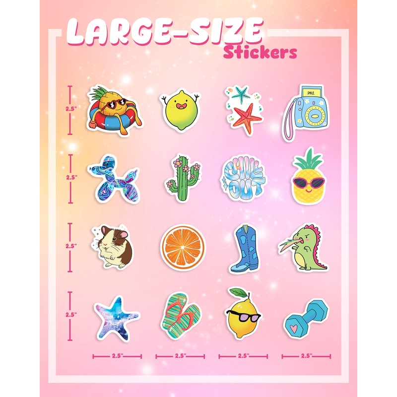 102 Pcs Preppy Stickers for Teens, Holographic Sparkly Cute Aesthetic