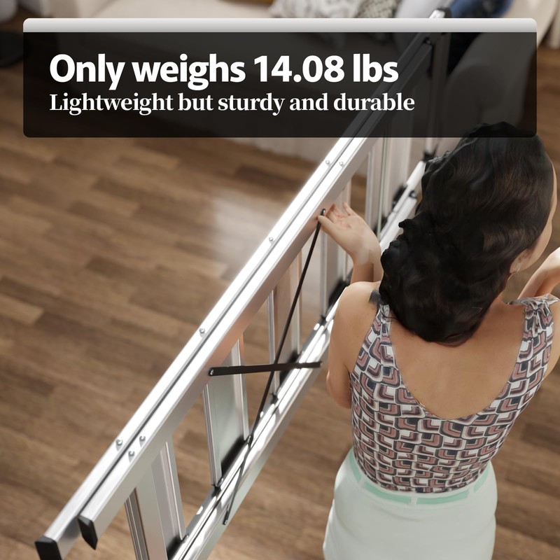 KINGRACK Aluminium 5 Step Ladder, Lightweight Step Stool with Non-Skid