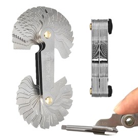 CYTGOUPER 52-Piece Stainless Steel Thread Gauge, Metric Inches, Fine Thread Measuring Tool for 24 Sheets 0.25-6.0 mm and 28 Sheets 4G-62G, Ideal for Precision Measurements