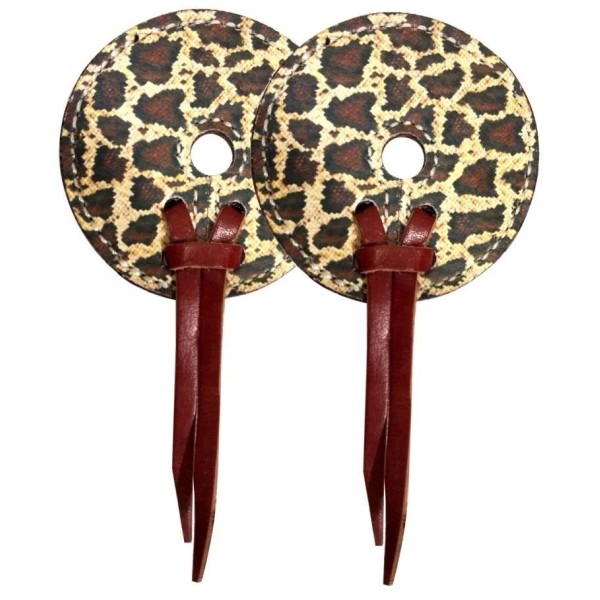 Showman Snakeskin Design Leather Bit Guards
