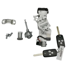 Ignition Switch Door Lock Cylinder Keys Full Set Fit for Honda Civic 2012 2013 2014 Left Door Lock Cylinder Steering Starter Housing Fuel Cap 3-Button Key Shell Without Transponder 46 Chip