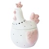 Bicuzat Pink Chicken Rooster Hen Pattern Ceramic Easter Sugar Canister
