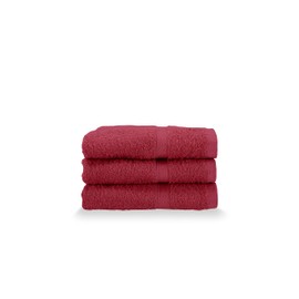Gabel Pure Cotton Guest Towels, Hydrophilic, Burgundy, 40 x 60 cm, Set of 3