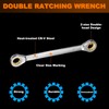 HARFINGTON Double Box End Ratcheting Wrench 24mm-27mm CR-V Steel Metric