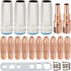 EATBALE Welding Contact Tips, MB25 Nozzles Contact Tips Holders Welding Parts Accessories 0.8mm M6 Tips, Shield Cup Consumable for MB25 25AK MIG MAG Torch Gun Welding Machine (19Pcs)