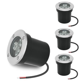 ACHENGE Low Voltage Landscape Lighting In-ground Light LED Well Lights 3W 12V 24V Outdoor Landscape Light Waterproof IP67 Pathway Driveway Deck Step Fence Garden Lights