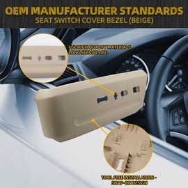 Dasbecan Left Driver Side Seat Switch Housing Compatible with 2015-2016 Ford Expedition Replaces FL1Z-14A707-CB GL1Z-14A707- Seat Switch Cover Bezel (Beige)