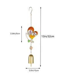 Lurtwais 1 Piece of Butterfly Wind Chime Iron Colored Painted Glass Butterfly Wind Chime Butterfly Wind Chime Home Decoration Metal Wind Chime with Glass Bead Hanging Decoration
