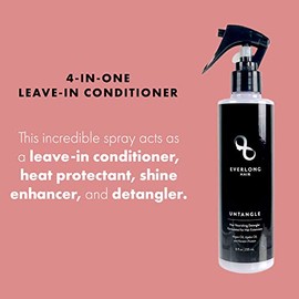everlong Acondicionador Desenredante Desenredante Desenredante para Extensiones de Cabello y Pelucas, Infundido Con Proteína de Queratina, Aceite de Argán y Jojoba, Seguro para Todo Tipo de Cabello, I