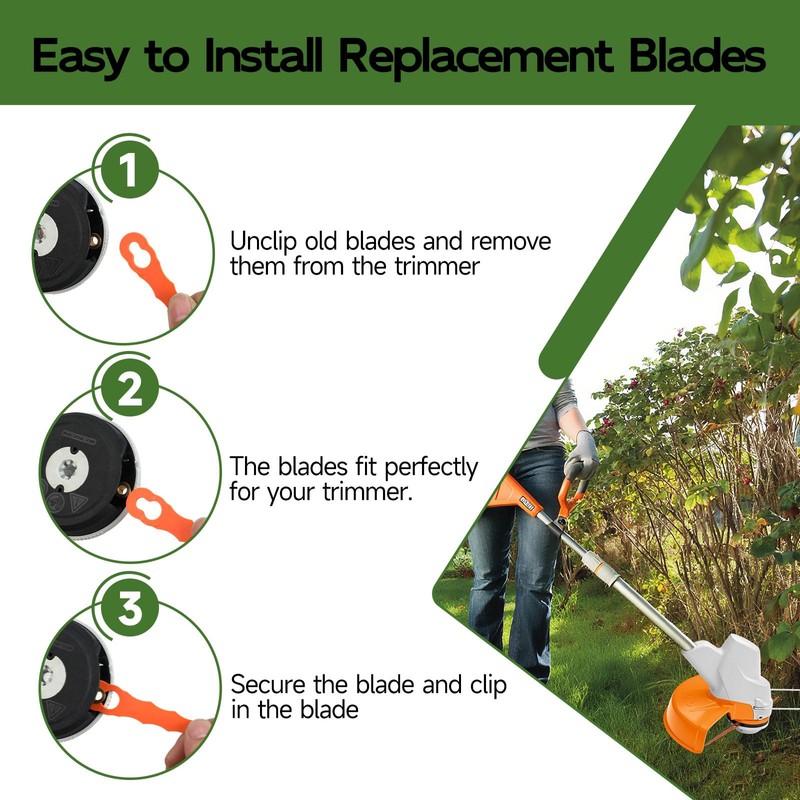 Rohacir 100 Pcs Plastic Blades for Stihl PolyCut 2-2 PolyCut
