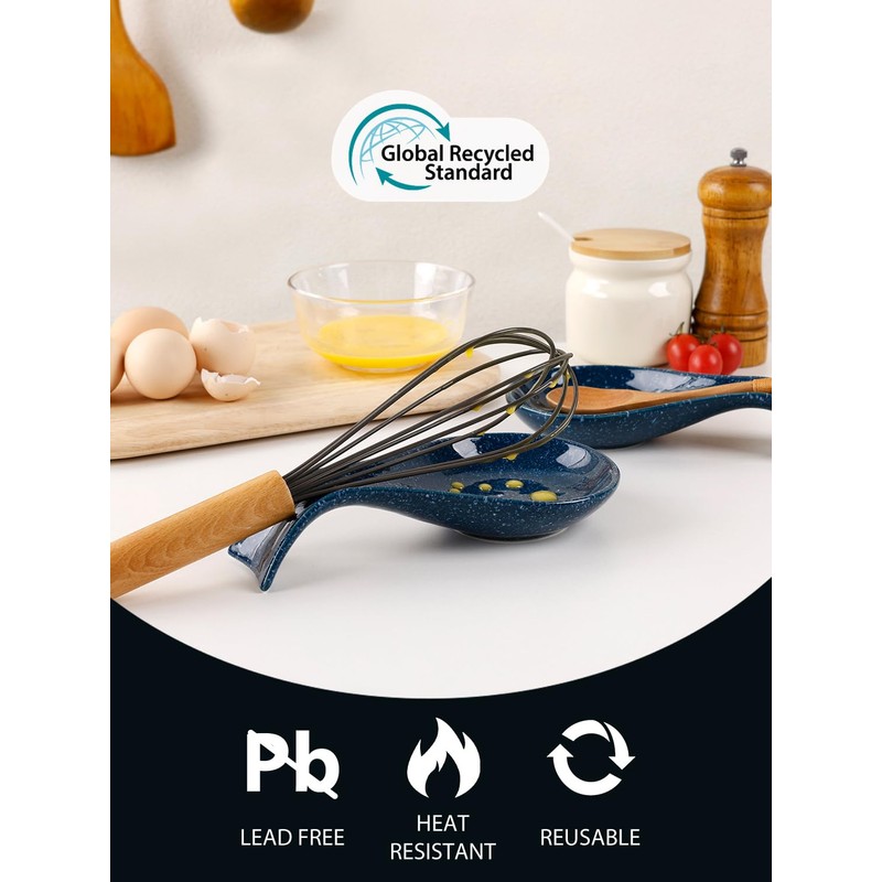 ANTIS'S HOME Ceramic Spoon Rest, Starry Night Glaze Spoon Holder,