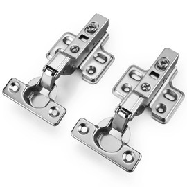 Luokim 2-Pack 26mm Small Cup Inset Soft Close Cabinet Hinges – Concealed Cabinet Hinges with Nickel Finish, Screws and Manual Included, Ideal for Thin Doors