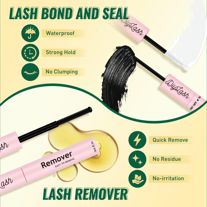 KEYYOULASH DIY Lash Extension Kit 120pcs Eyelash Clusters Eyelash Extension