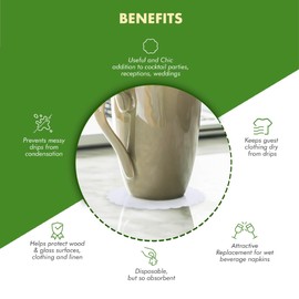 Regency Wraps Elegant Disposable Fabric Coasters, Set of 12