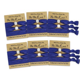6 Packs Bridesmaid Proposal Gifts Hair Tie Favors for Bridesmaids, Bachelorette Party Favors Bridal Shower Favors Bridesmaid Gifts for Wedding, Navy Blue Bridesmaid
