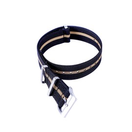 Carty Military Watch Straps with Heavy Buckle,Sport Nylon Watch Bands for Men 22mm Black Khaki Silver Buckle