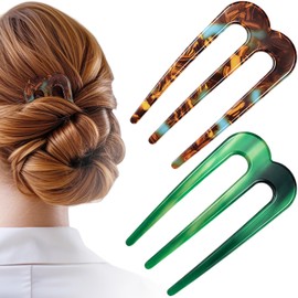 2 Pcs Large French Hair Pin, U Shaped Hair Pins for Women, 2Color