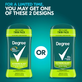 Degree Degree Men Original Protection Antiperspirant Deodorant Extreme Blast Twin Pack 48-Hour Sweat and Odor Protection Antiperspirant For Men 2.7 oz
