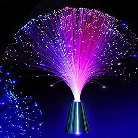 KESYOO Fiber Optic Light, Colorful Fiber Optic Light, Tabletop, Fiber Illumination, Silver Base, Stylish, Ambiance Creation, Halloween, Christmas, Party, Wedding, Birthday, Interior Decoration