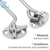 DRELD Pack of 2 Stainless Steel Cabin Hooks with Eyelet,