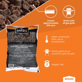 7 Lb. Bag of Natural Lava Rocks for Backyard BBQ Cooking, Burner Grill, Firepit, Bonfires, Campfire, Indoor Fireplace, Fire Bowl, Lava Rocks for Gas Grill Charbroilers by FryOilSaver Co. (Pack of 1)