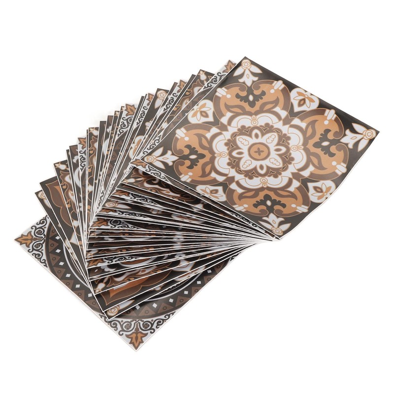 24Pcs Tile Sticker 15 X 15cm Waterproof Oil Resistant Retro