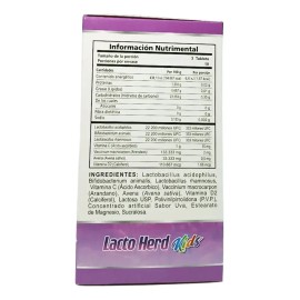 Lactobacilos Niños C/30 Tabs Mast Sabor Uva Lacto Herd Kids Pack 3