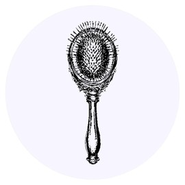 24 x 40mm Round 'Vintage Hairbrush' Stickers (SK00071664)