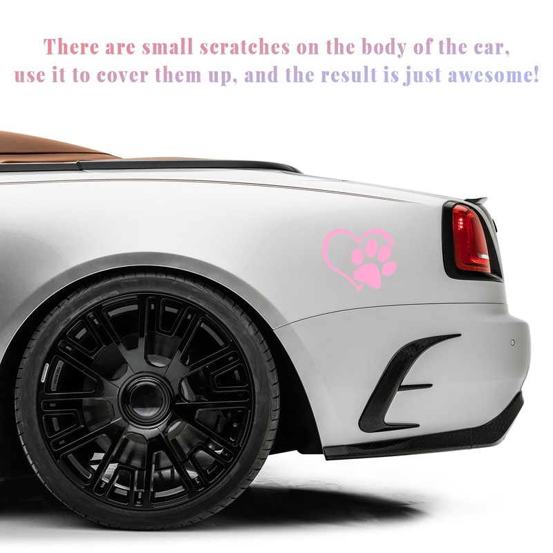 SHMZK Pet Dog Paw Print Car Decal, 4.6"×3.7" Love Heart