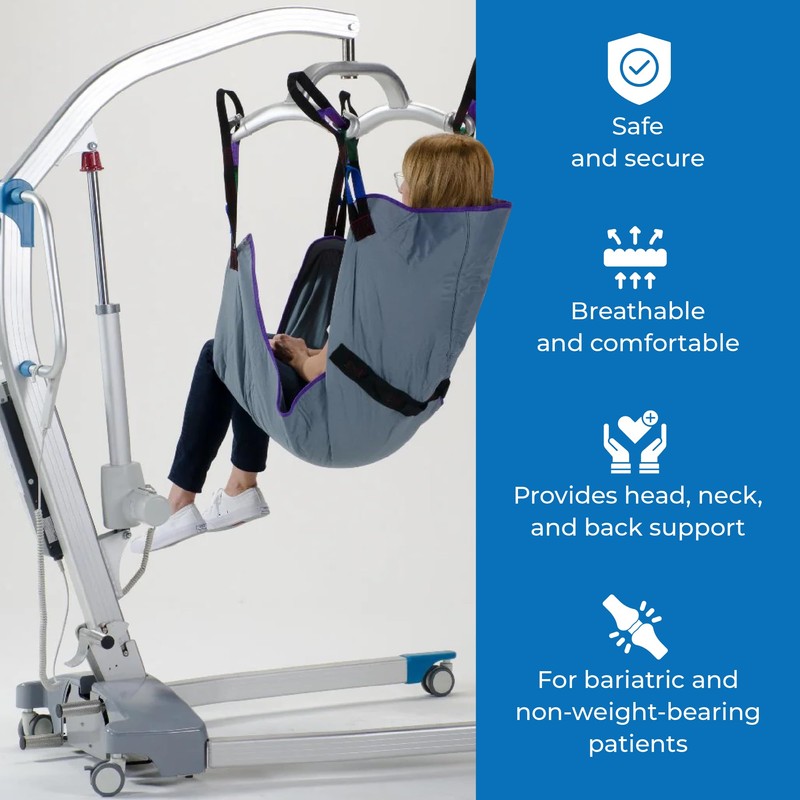 Patient Aid Full Body Solid Fabric Lift Sling - Soft