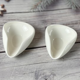 Ceramic Coffee Bean Dosing Cups, Anti-Static Measuring Tool, Set of 2, White