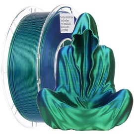 FXAAGFH 1KG 3D Printer Filament Bundle, 3 D PLA Printing Filament 1.75mm, Dual Color, +/-0.03mm, 1kg/2.2lbs Silk Blue Green