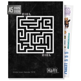 Häfft® Planner 2025/2026 A5 - Softcover School Calendar, School Planner, Homework Book, School Planner "Labyrinth" - Sustainable and Climate Friendly