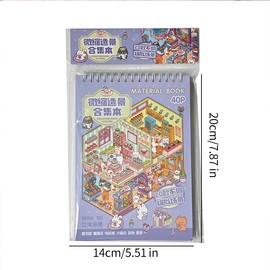 40 Cute Cartoon 3D Scene Stickers, Creative Designs with 20 Unique Scenes and 20 Different Stickers for DIY Crafts