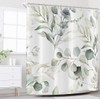 GCIREC Eucalyptus Leaf Shower Curtains, Sage Green Spring Botanical Watercolor