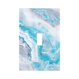 Blue Marble 1 Gang Light Switch Plate Cover Single Toggle Decorative Colorful Wall Plate Electrical Switchplate for Bathroom Bedroom Home Decor
