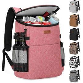 Soft Cooler Backpack, Backpack Coolers Insulated Leak Proof Thermal Lunch Backpack for Men Work Small Cooler Bag Beach Travel Picnic Drink Beverage Beer (S, Red)