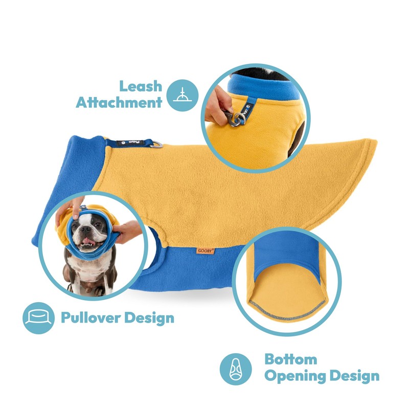 Gooby Fleece Vest Half Stretch, Peach, X-Large