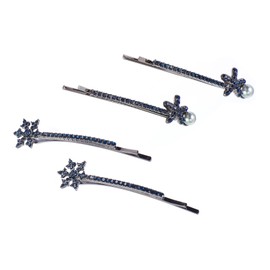 Baluue Snowflake Hair Clips 4PCS Decorative Hairpins for Girls Non-slip Barrettes Sweet Birthday Hair Accessories