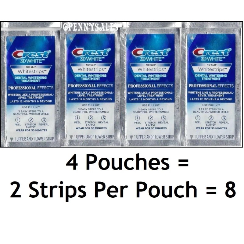 Crest 3D Professional Effects Whitestrips, 28 Levels (4 Pouch /8