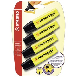 Highlighter - STABILO BOSS ORIGINAL Yellow 4pcs