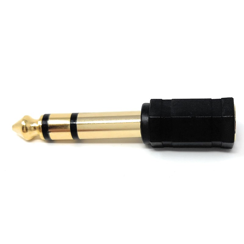 DRUT 1pcs 3.5mm Stereo Socket to 6.35mm Stereo Jack Converter